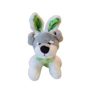 Dog Terrier Bunny Ears Dan Dee Plush 2017 Grey White Green Rabbit Easter Puppy